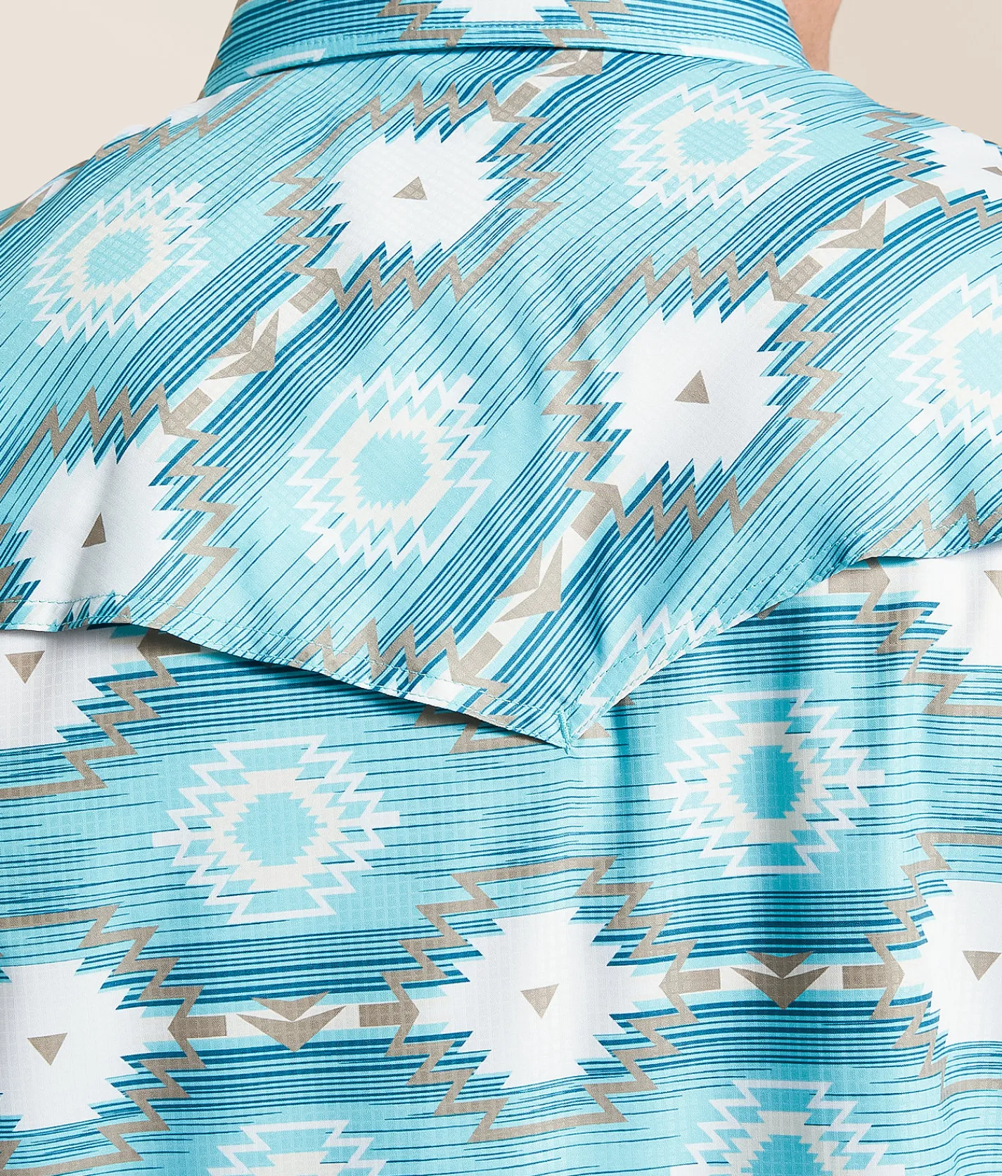 Rock & Roll Denim Aztec TEK Stretch Shirt Turquoise New
