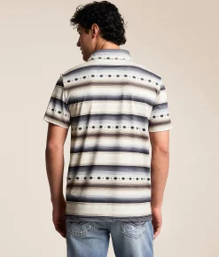 Hooey x Rock & Roll Denim Aztec Western Performance Polo Natural Outlet