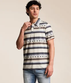 Hooey x Rock & Roll Denim Aztec Western Performance Polo Natural Outlet