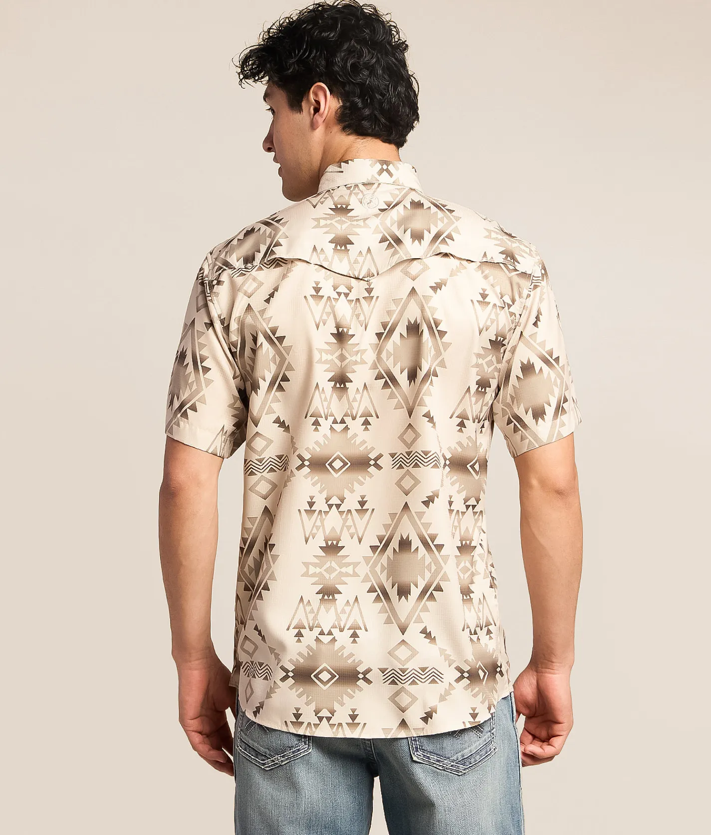Tops | Hooey Aztec Western Performance Shirt Tan Aztec