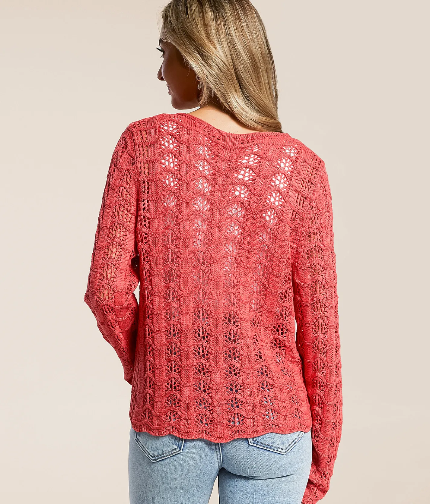 Tops | Z Supply Azura Crochet Sweater Persimmon