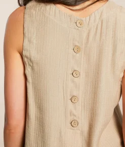 Tops | Blu Pepper Back Button Tank Top Bosphorus