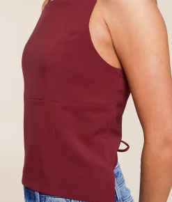 Tops | Willow & Root Back Lace-Up Tank Top Cordovan