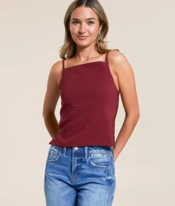 Tops | Willow & Root Back Lace-Up Tank Top Cordovan