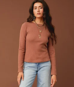 Tops | Gimmicks Back Lace-Up Top Nutmeg