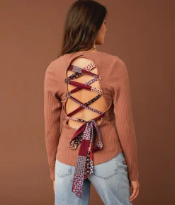 Tops | Gimmicks Back Lace-Up Top Nutmeg