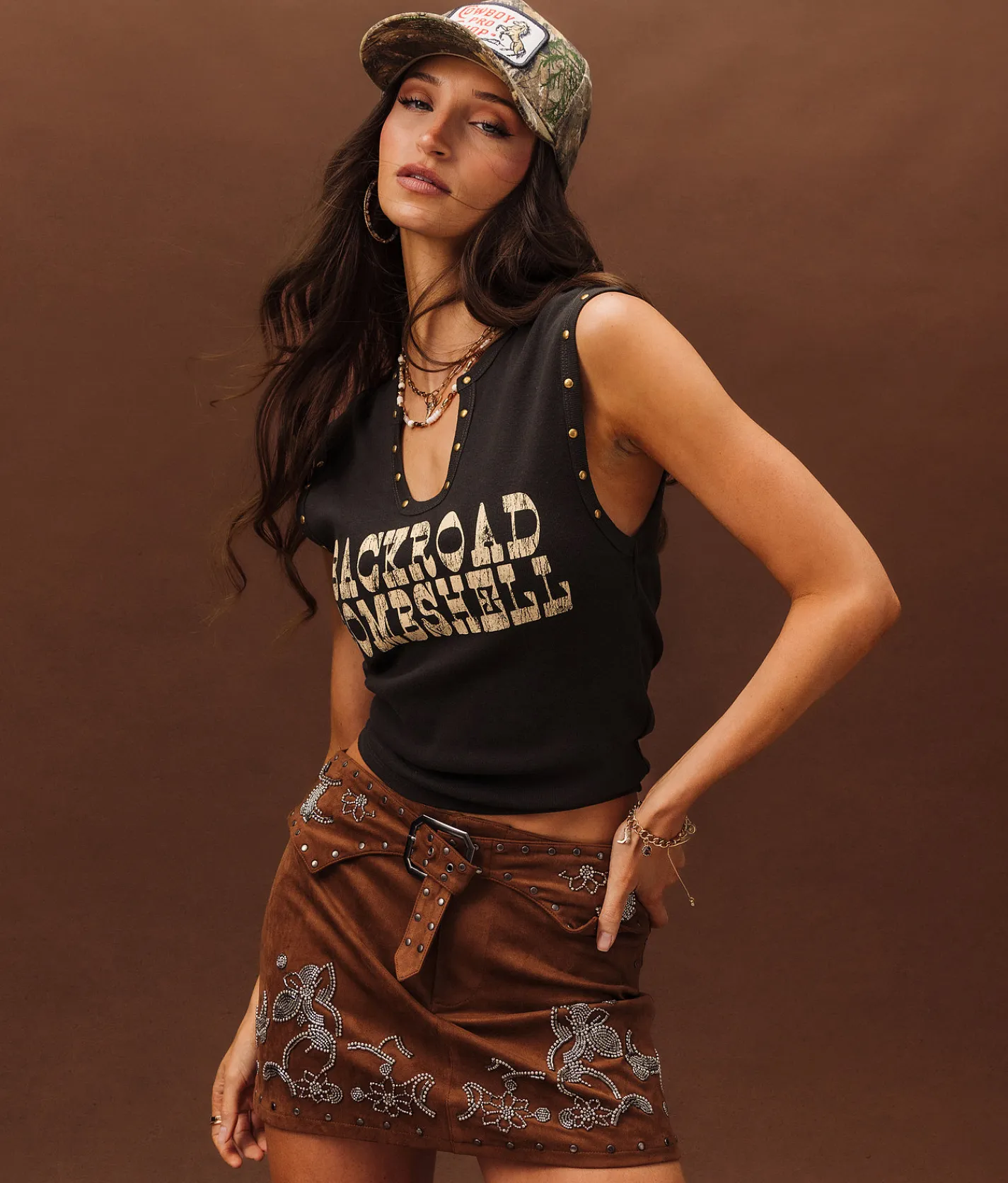 Tops | Sterling & Stitch Backroad Bombshell Tank Top Washed Black