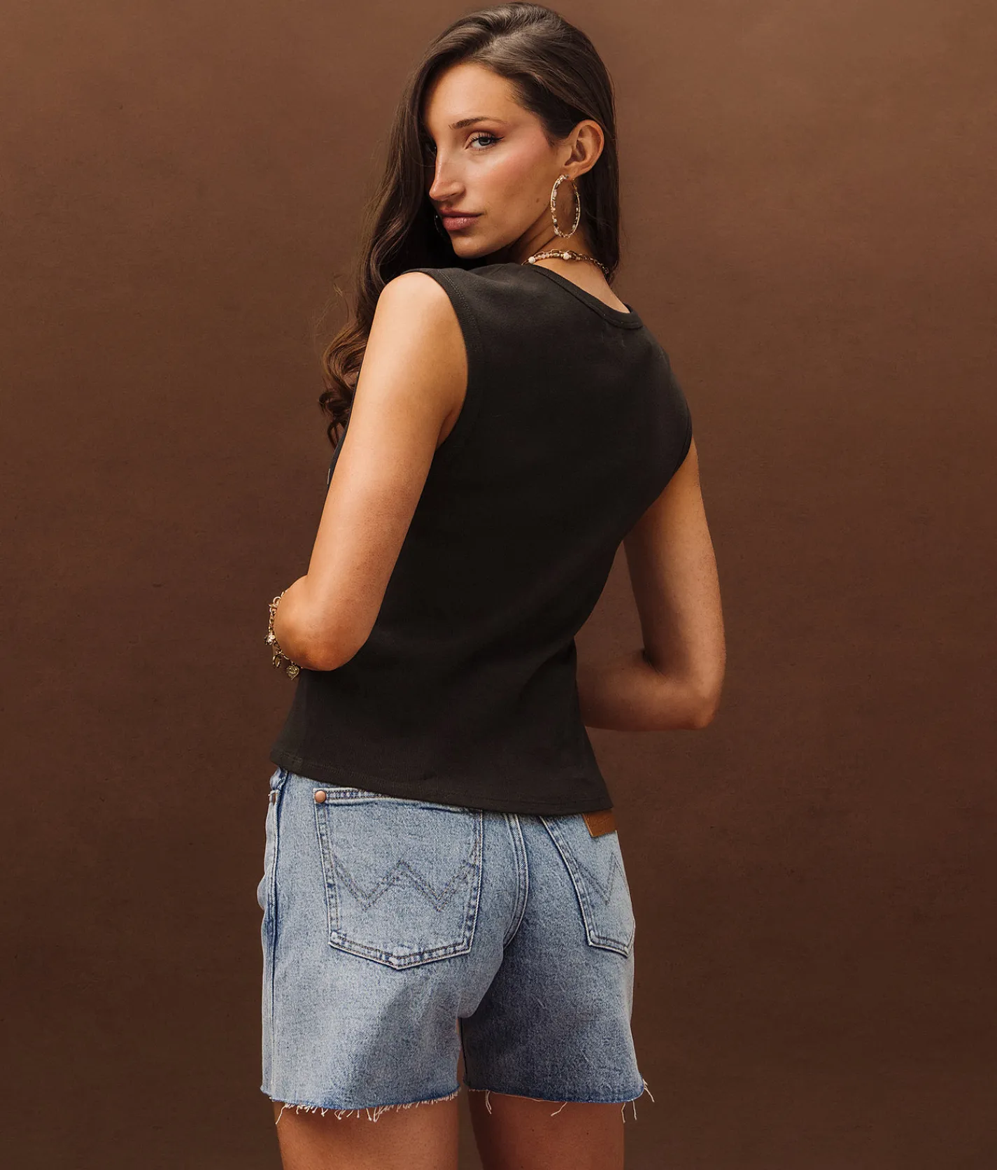 Tops | Sterling & Stitch Backroad Bombshell Tank Top Washed Black