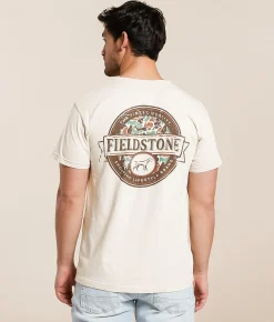 Fieldstone Badge T-Shirt Moonbeam Outlet