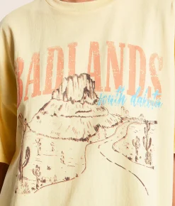 Modish Rebel Badlands Oversized T-Shirt Straw Sale