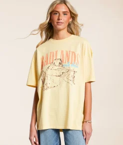Modish Rebel Badlands Oversized T-Shirt Straw Sale