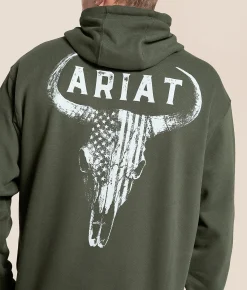 Tops | Ariat Badlands Patriot Hooded Sweatshirt Forest Night