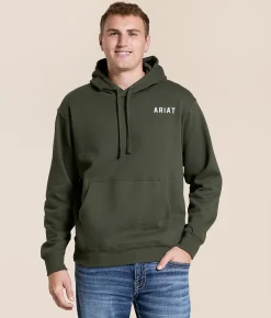 Tops | Ariat Badlands Patriot Hooded Sweatshirt Forest Night