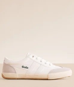 Activewear|Shoes | Gola® Badminton Train Leather Sneaker O White O White Evergreen