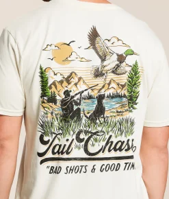 Tail Chasers Club Bad Shots T-Shirt Antique White Discount