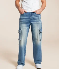 Bottoms|Jeans | Departwest Baggy Cargo Stretch Jean Sunset Peak