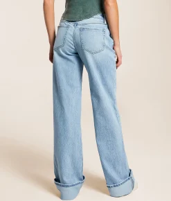 Bottoms | Flying Monkey Baggy Low Rise Wide Leg Stretch Cuffed Jean Elate