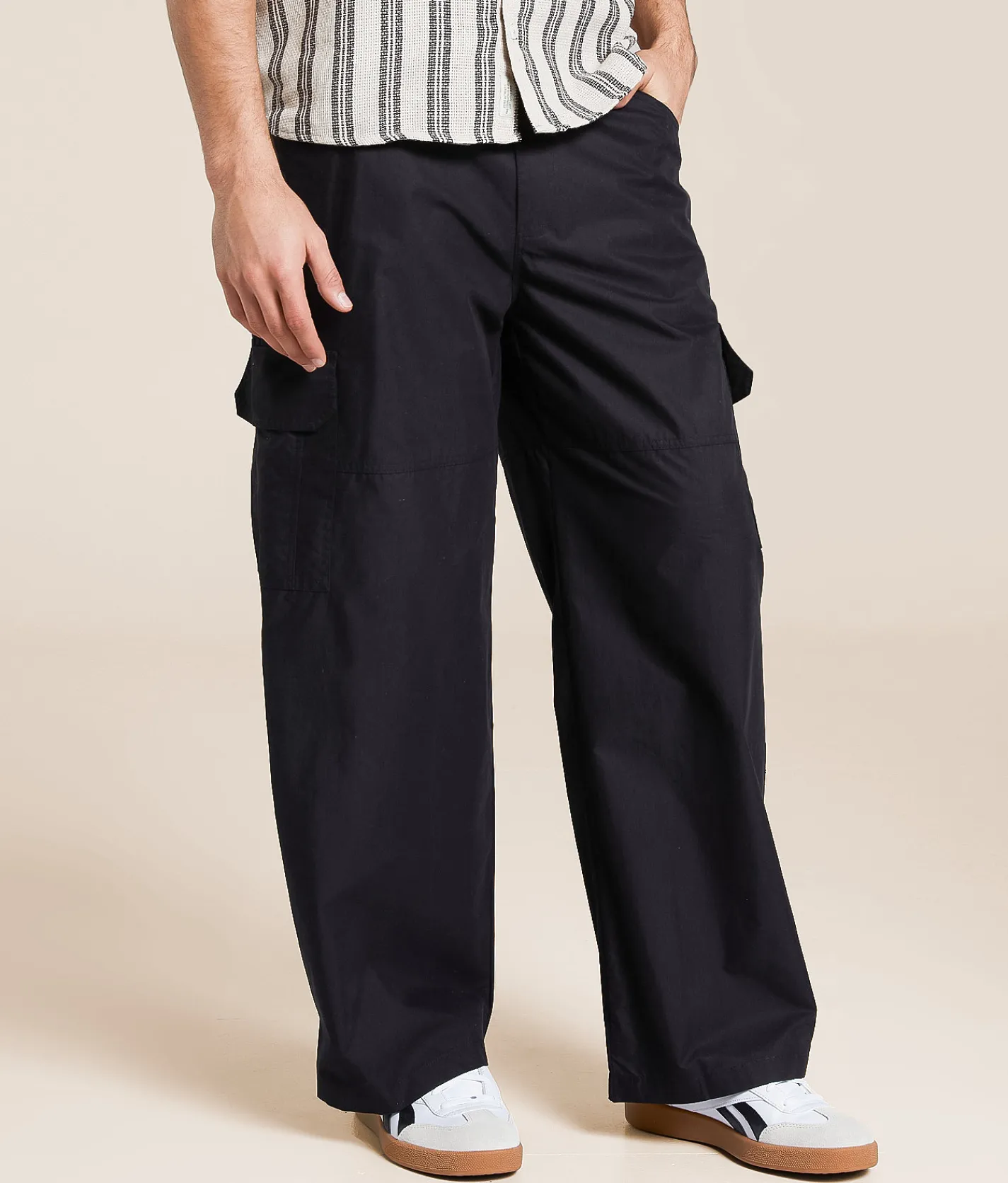 Bottoms | American Stitch Baggy Twill Cargo Pant Black