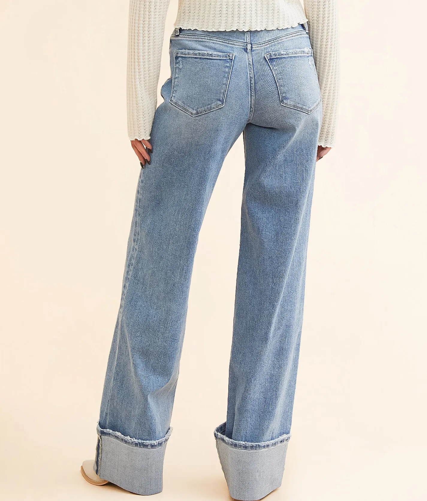 Jeans | Flying Monkey Baggy Wide Leg Stretch Cuffed Jean Acrobatic