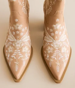 Shoes | Oasis Society Bailey Western Ankle Boot Apricot