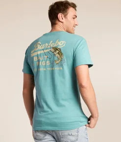 Tops|Graphic T-Shirts | BURLEBO Bait & Riggs T-Shirt Heather Cyan