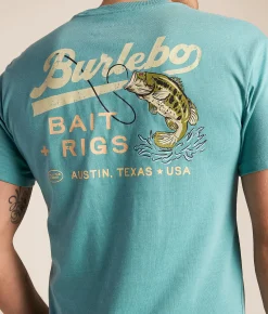 Tops|Graphic T-Shirts | BURLEBO Bait & Riggs T-Shirt Heather Cyan