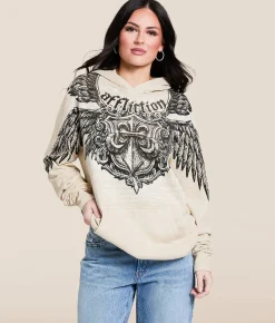 Tops | Affliction Balance Hooded Sweatshirt Sand Lava Wash