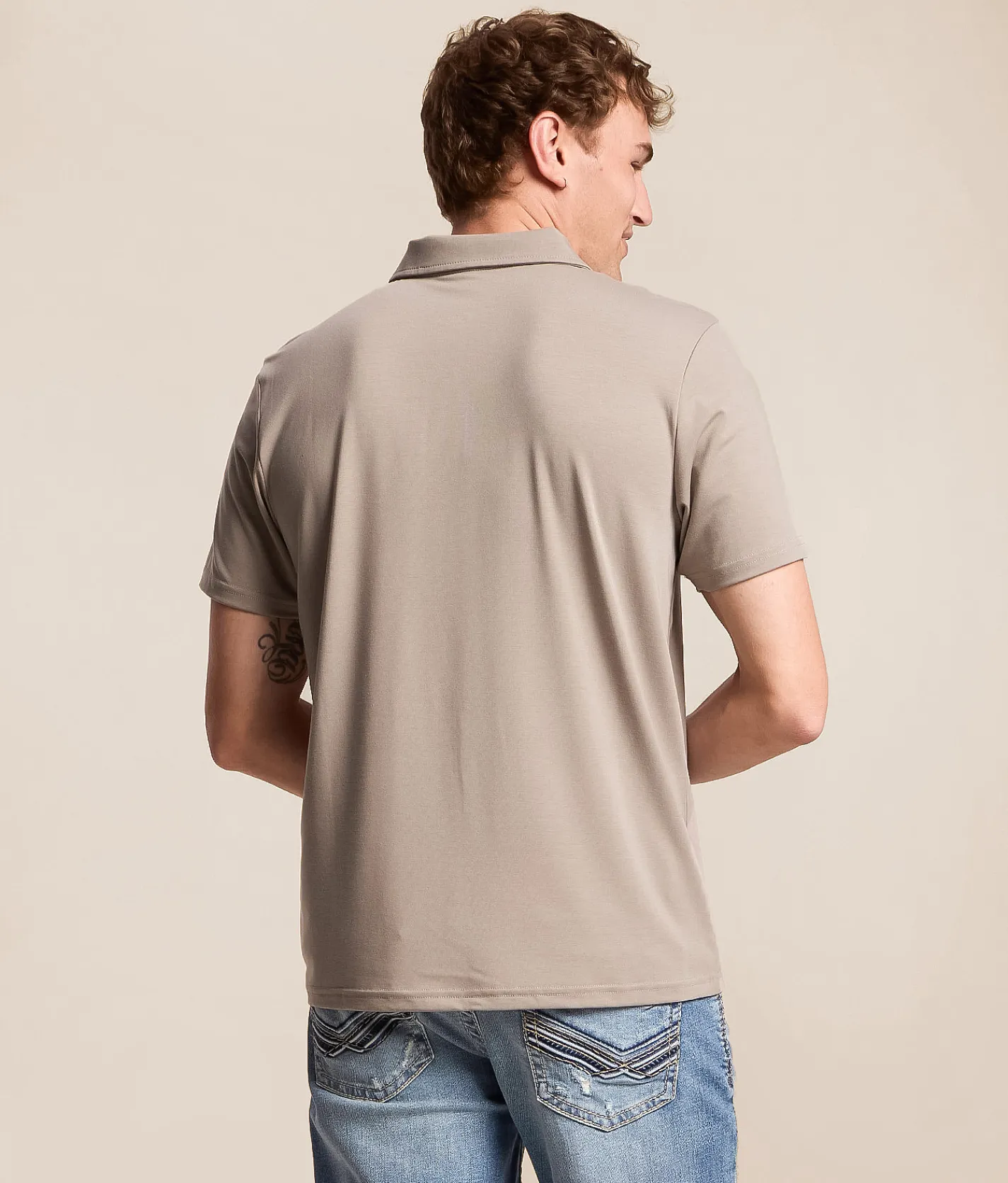Tops | RVCA Balance Polo Brown Stone
