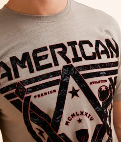 American Fighter Baldridge T-Shirt Taupe Lt Grey Discount