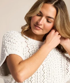 Tops | Z Supply Ballast Crochet Cropped Sweater White