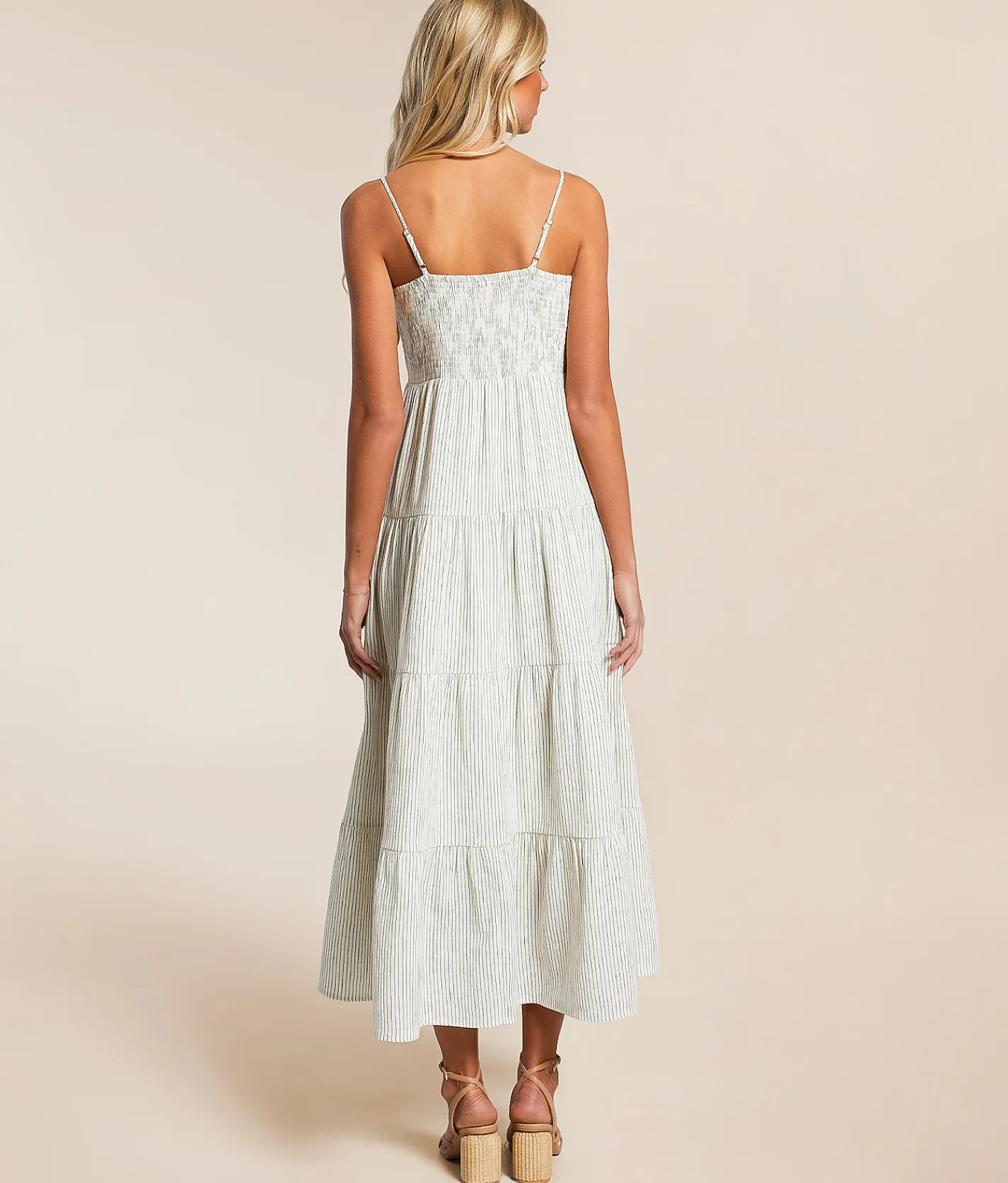 Z Supply Balos Striped Maxi Dress Natural Sale