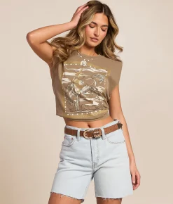 Tops | Ariat Bandana Rider Tank Top Faded Brown