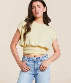 Willow & Root Banded Hem Top Banana Cream Outlet