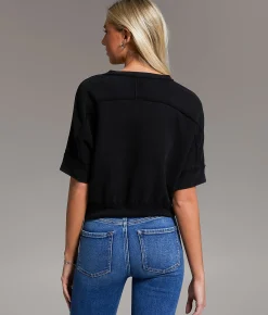 Tops | BKE Banded Top Washed Black