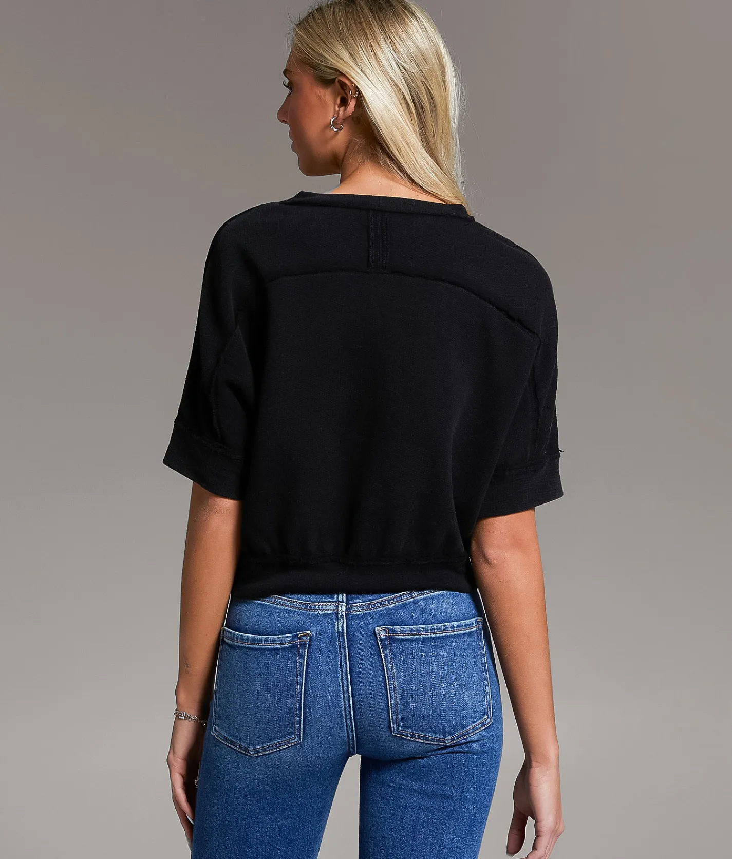 Tops | BKE Banded Top Washed Black