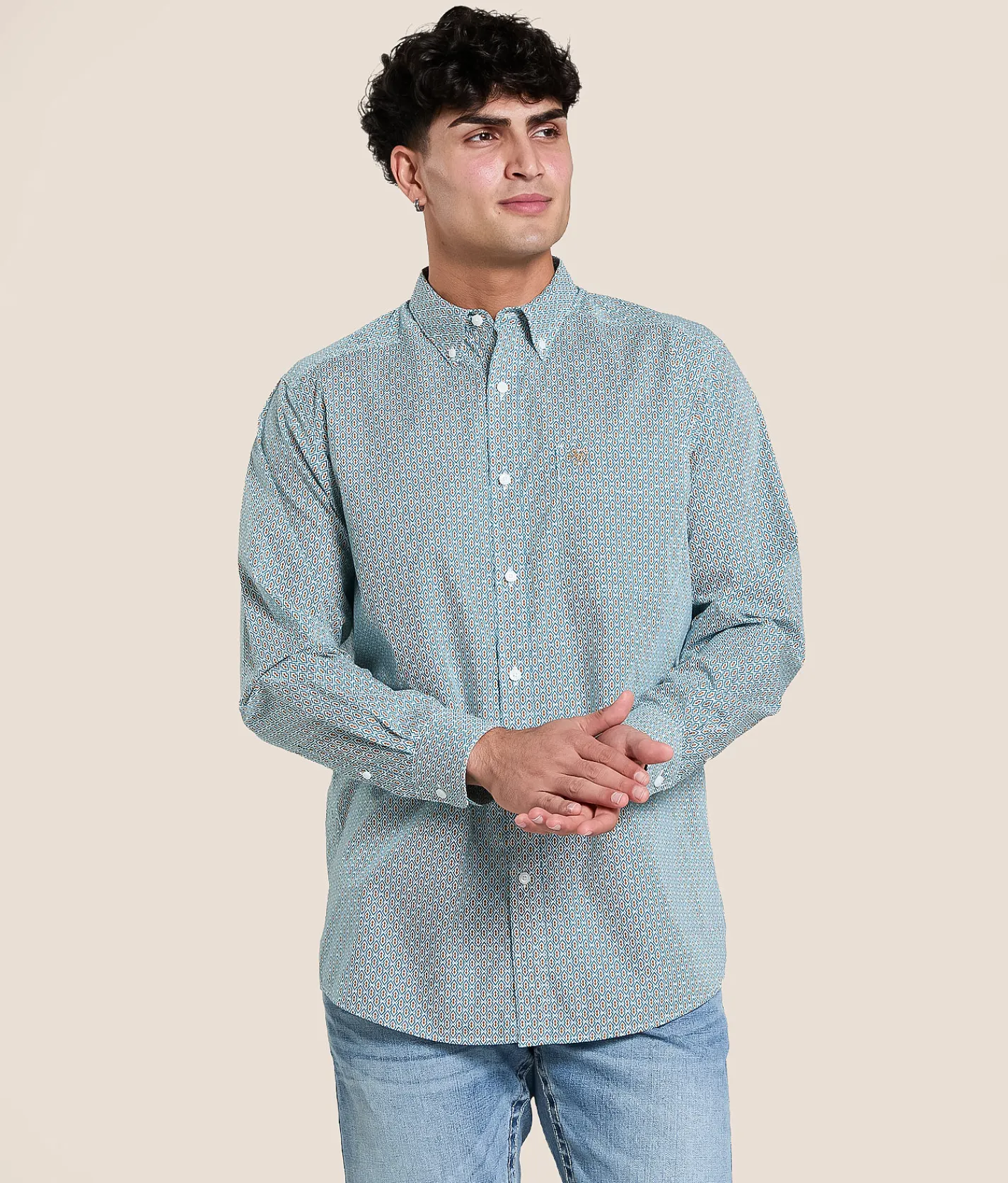 Tops | Ariat Banner Classic Shirt Aqua Blue