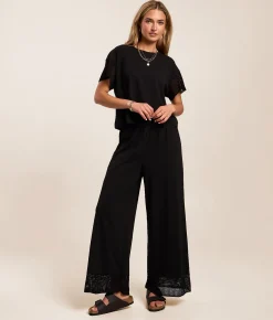 Bottoms | Z Supply Banyan Cropped Wide Leg Pant Black