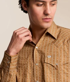 Tops | Ely Cattleman Barbwire Shirt Gold