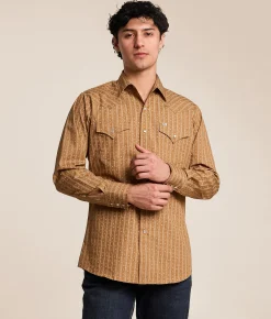 Tops | Ely Cattleman Barbwire Shirt Gold