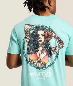 Sullen Barbwire T-Shirt Aruba Blue Online