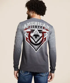 Tops|Graphic T-Shirts | American Fighter Barnhill T-Shirt Heather Grey Tetris