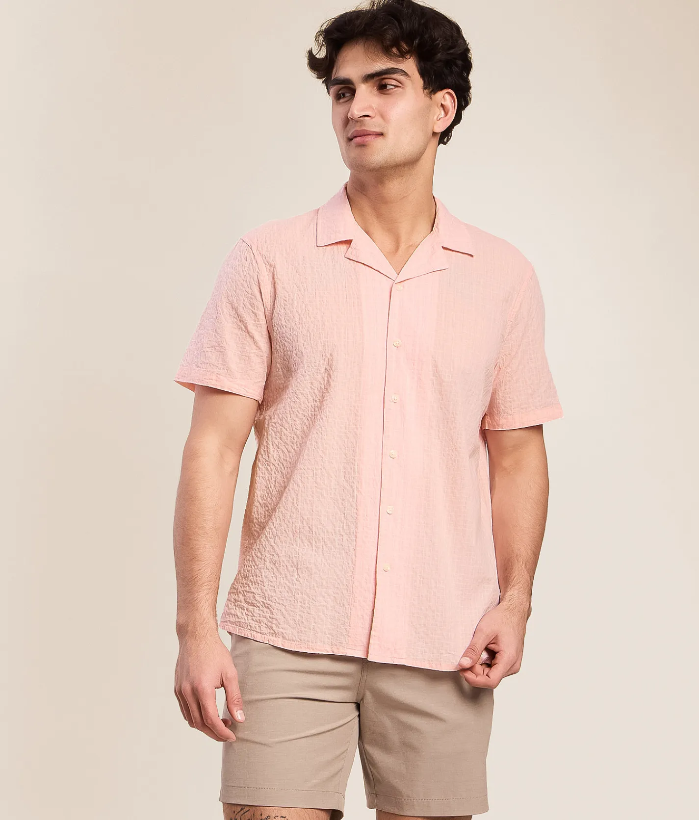 BLEND Barny Stretch Shirt Peachskin Hot
