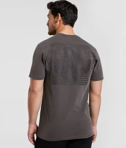 Maven Co-op Barred Cut-Out T-Shirt Pepper Pigment Dye