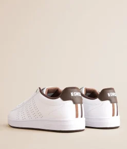 K-Swiss Base Court Leather Sneaker White Toasted Coconut Brn Outlet
