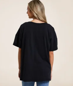 Double Zero Basic Oversized T-Shirt Whip Cream Hot