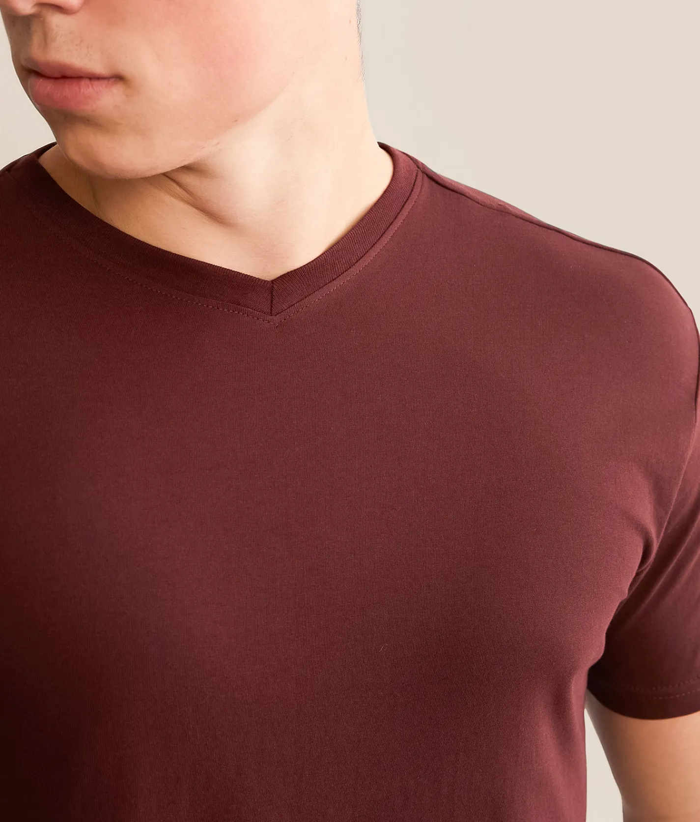 BKE Basic T-Shirt Burgundy Outlet