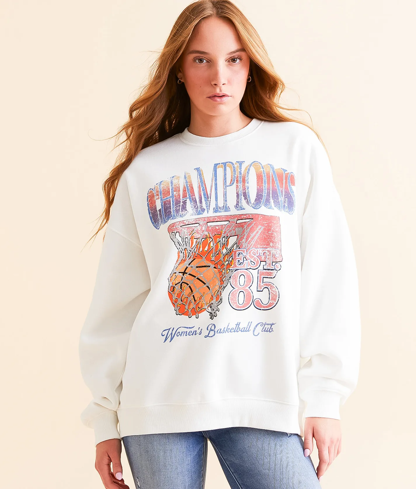 Tops | Modish Rebel Basketball Champion Oversized Pullover White