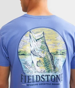 Graphic T-Shirts | Fieldstone Bass Breach T-Shirt Flo Blue