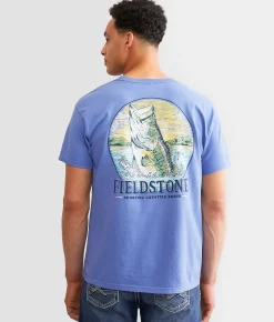 Graphic T-Shirts | Fieldstone Bass Breach T-Shirt Flo Blue