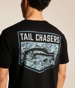 Tail Chasers Club Bass Camo T-Shirt Black Outlet